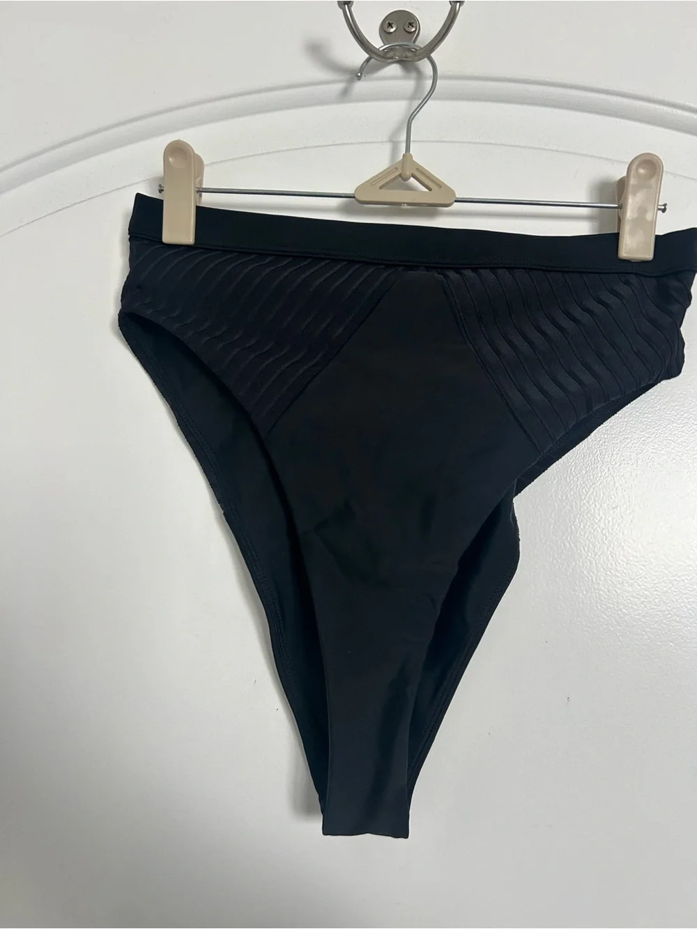 Lovers and Friends High-Cut Ribbed Black Bikini Bottom Size M vacation beach - Picture 2 of 10